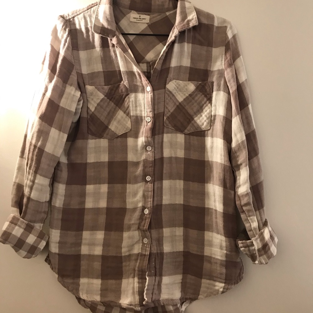 Long Sleeve Plaid Button Up